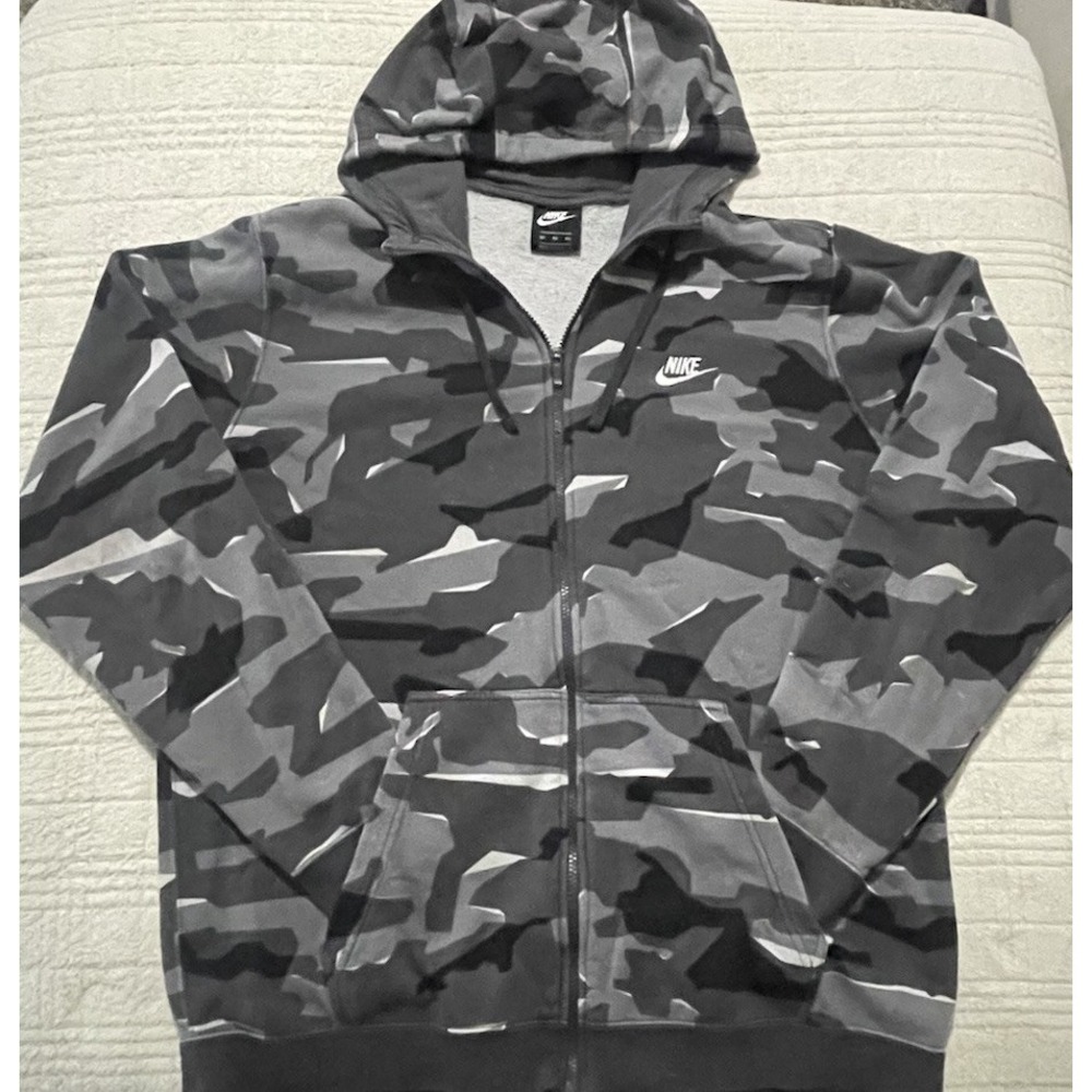 Nike Black and Gray Camo Hoodie